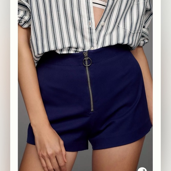 Maeve High Waist Navy Shorts - Picture 2 of 5